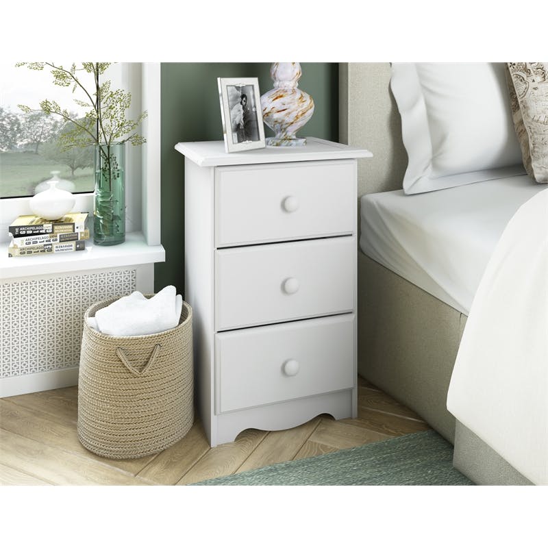 Amara White Nightstand with Drawers Custom Kids Furniture