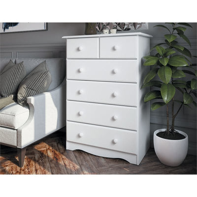 Amara White Tall 6 Drawer Kids Dresser Custom Kids Furniture