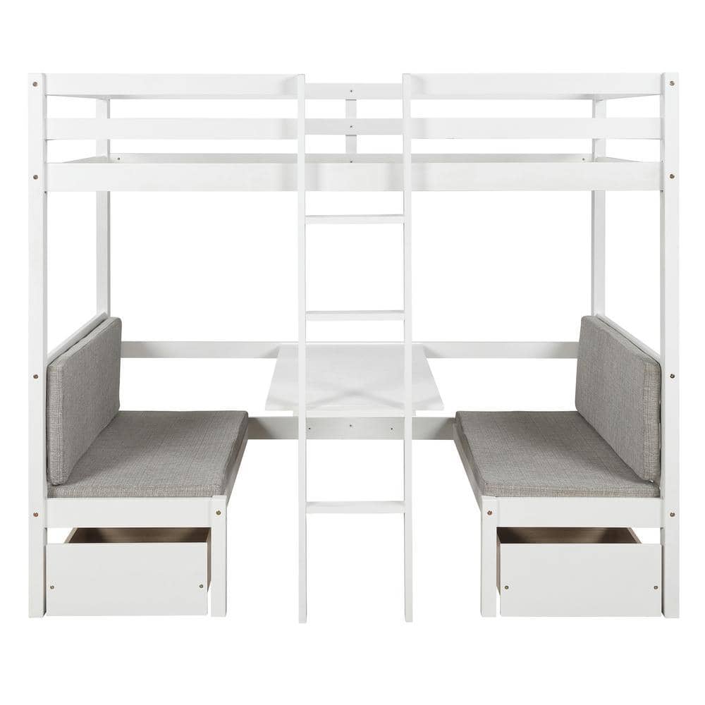 Amelia White Convertible Table to Bunk Bed Custom Kids Furniture