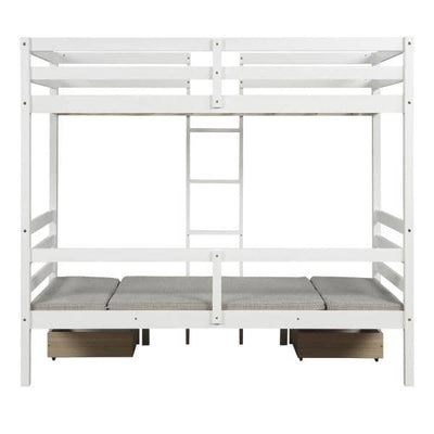 Amelia White Convertible Table to Bunk Bed Custom Kids Furniture