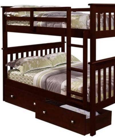 Andrew Full Bunkbed with Storage Drawers Custom Kids Furniture