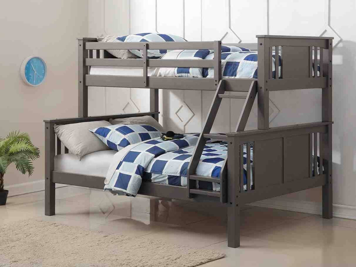 Anthony Gray Twin over Full Bunk Bed Custom Kids Furniture