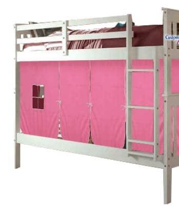 Aurora White Bunk Bed for Girls with Tent Custom Kids Furniture