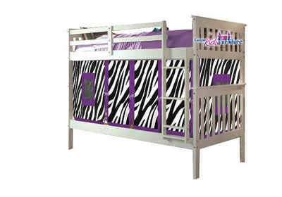 Aurora White Bunk Bed for Girls with Tent Custom Kids Furniture