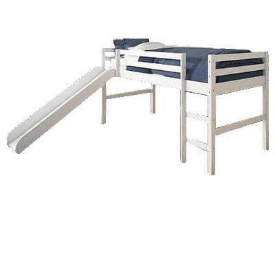 Bailey White Loft Bed with Slide Custom Kids Furniture