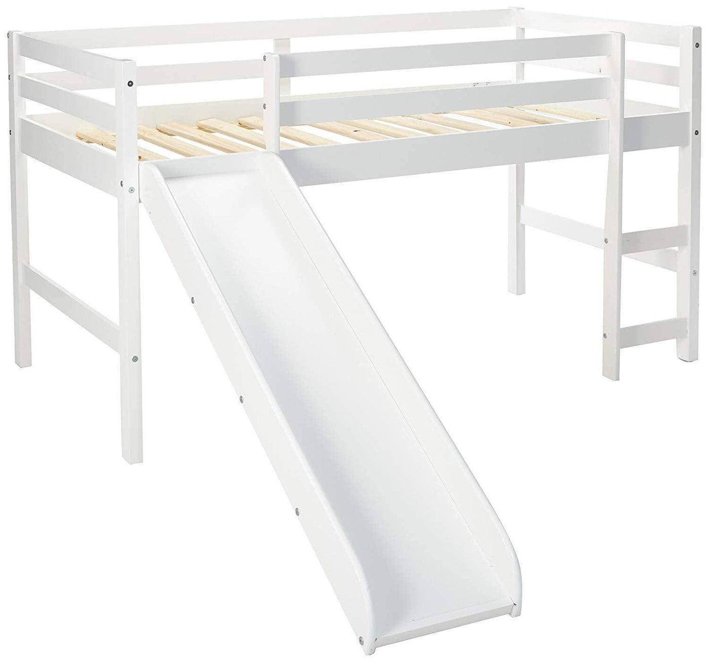 Bailey White Loft Bed with Slide Custom Kids Furniture