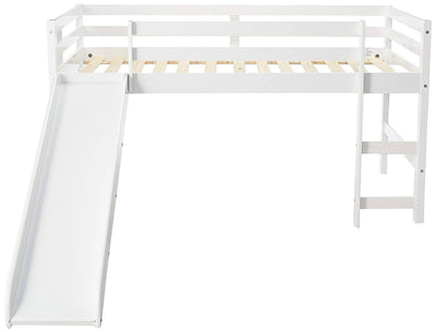 Bailey White Loft Bed with Slide Custom Kids Furniture