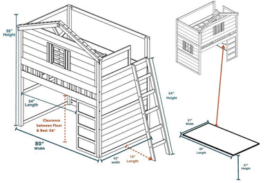 Beatrice House Loft Bed Custom Kids Furniture