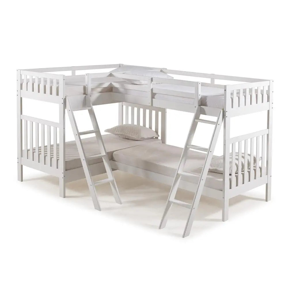Bellamy Quad Bunk Beds in White Custom Kids Furniture