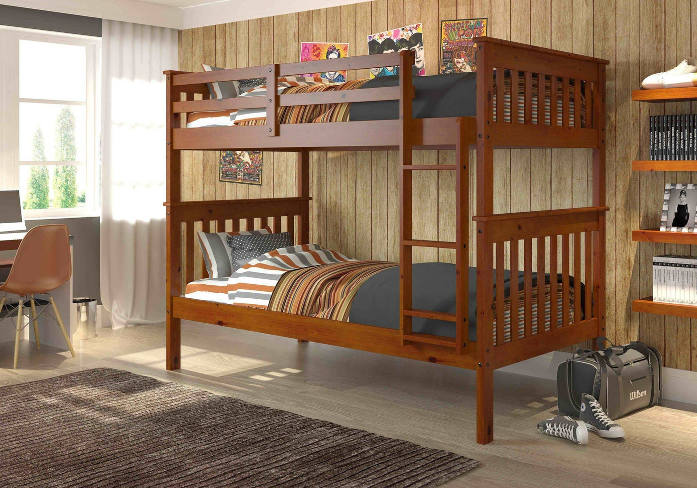 Benjamin Espresso Bunk Bed for Kids Custom Kids Furniture