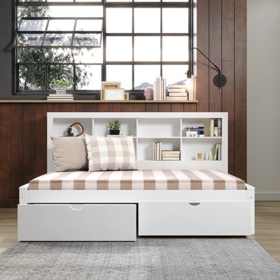 Bo Full Size Storage Bed with Bookcase Headboard Custom Kids Furniture