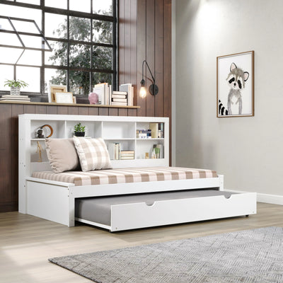 Bo Twin Bed Frame with Bookcase Headboard Custom Kids Furniture