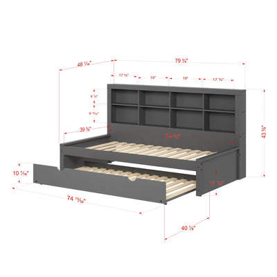 Bo Twin Bed with Bookcase Headboard Custom Kids Furniture