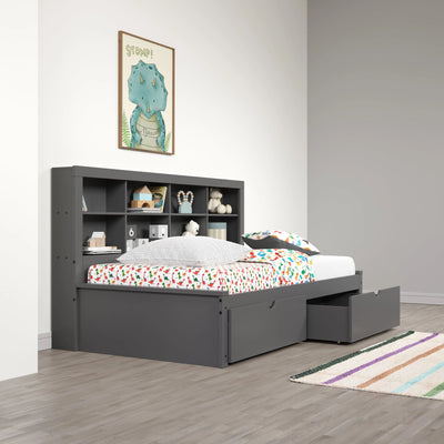 Bo Twin Storage Bed with Bookcase Headboard Custom Kids Furniture