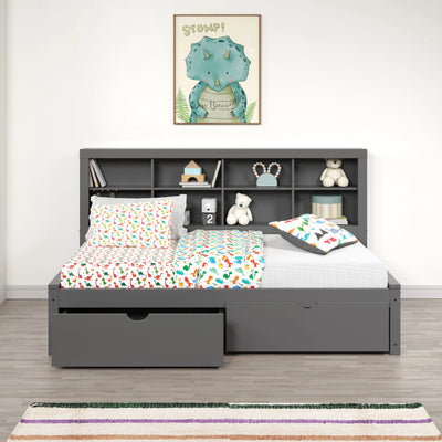 Bo Twin Storage Bed with Bookcase Headboard Custom Kids Furniture