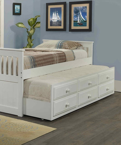 Brinley Captains Bed with Trundle and Storage Custom Kids Furniture