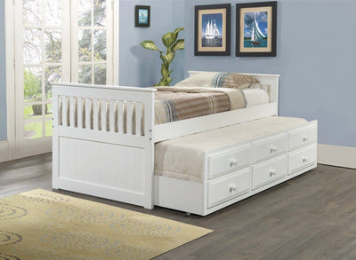 Brinley Captains Bed with Trundle and Storage Custom Kids Furniture