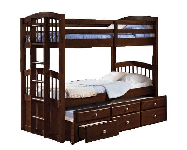 Carter Cappuccino Captains Bunk Bed with Storage Custom Kids Furniture