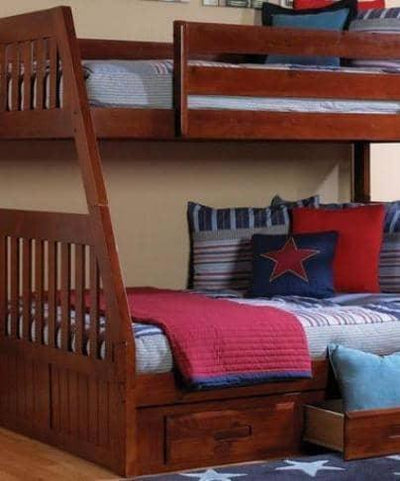 Charlie Merlot Twin over Full Bunk Bed Custom Kids Furniture