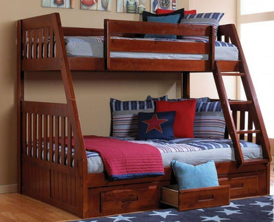 Charlie Merlot Twin over Full Bunk Bed Custom Kids Furniture