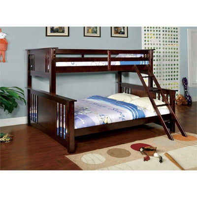 Christian Cappuccino Twin XL over Queen Bunk Bed Custom Kids Furniture
