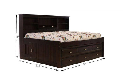 Claire Full Size Espresso Storage Bed Custom Kids Furniture