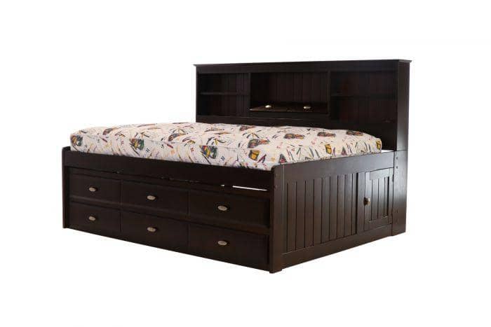 Claire Full Size Espresso Storage Bed Custom Kids Furniture