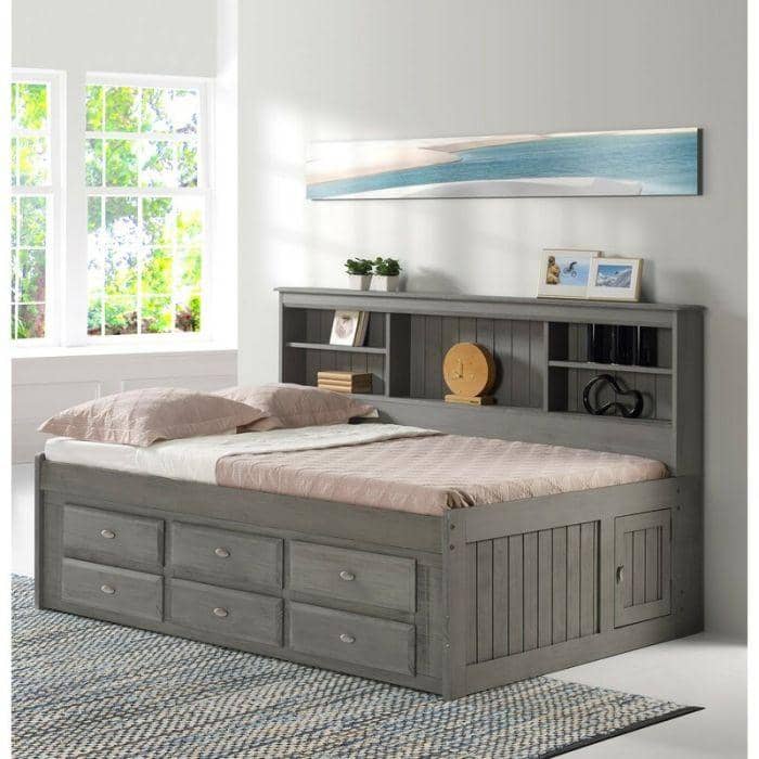 Claire Full Size Grey Storage Bed Custom Kids Furniture