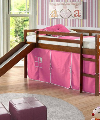 Clara Loft Bed with Slide & Pink Tent Custom Kids Furniture