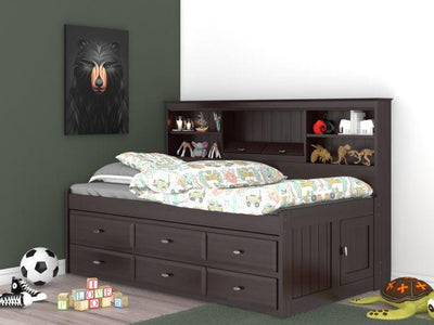 DISCOVERY WORLD FURNITURE ESPRESSO TWIN SIZE BOOKCASE DAY BED | ACADIA | STANFORD | VIV RAE | KAITLYN Custom Kids Furniture