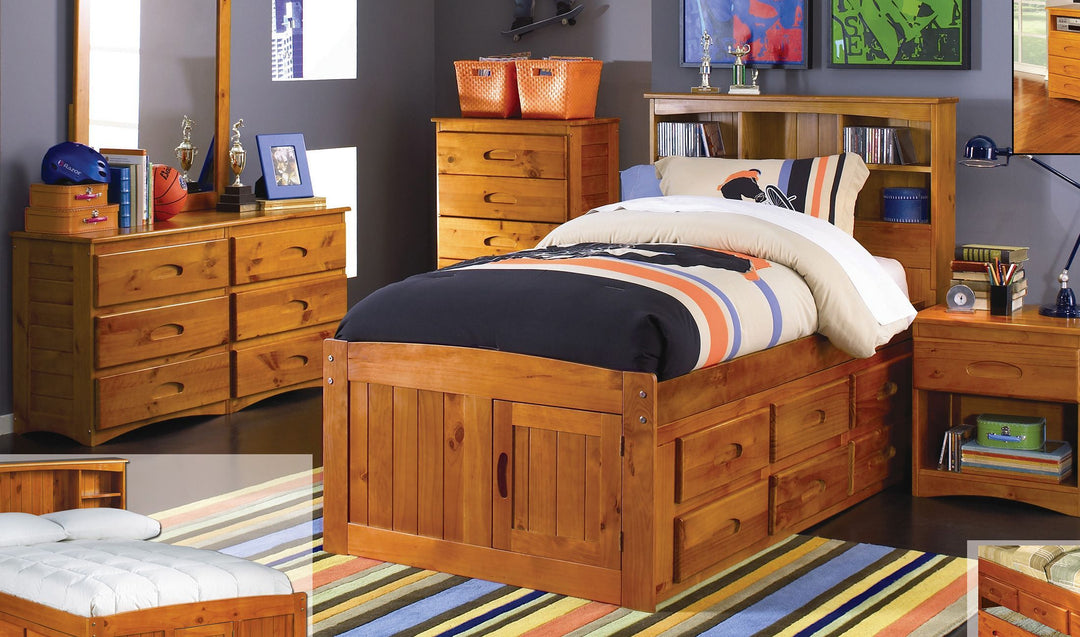 Twin size captains bed with 6 drawers sales