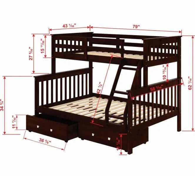 David Twin over Full Bunkbed with Storage Custom Kids Furniture