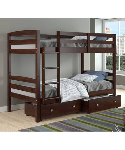 Dylan Cappuccino Bunk Bed for Girls or Boys Custom Kids Furniture