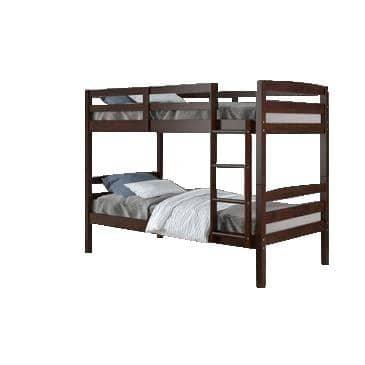 Dylan Cappuccino Bunk Bed for Girls or Boys Custom Kids Furniture