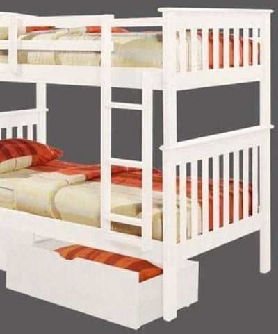 Eleanor White Bunk Bed with Storage Custom Kids Furniture
