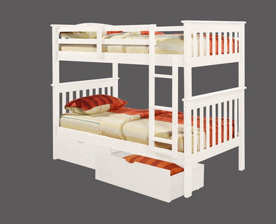 Eleanor White Bunk Bed with Storage Custom Kids Furniture
