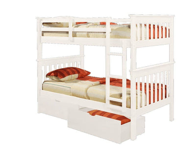 Eleanor White Bunk Bed with Storage Custom Kids Furniture