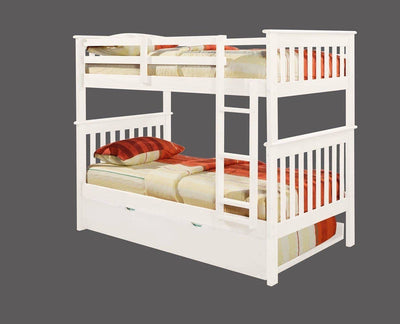 Eleanor White Bunk Bed with Trundle Custom Kids Furniture