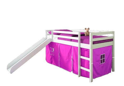 Elena Loft Bed with Slide and Pink Tent Custom Kids Furniture