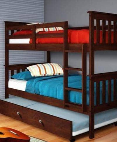 Elijah Cappuccino Bunkbed with Trundle Custom Kids Furniture