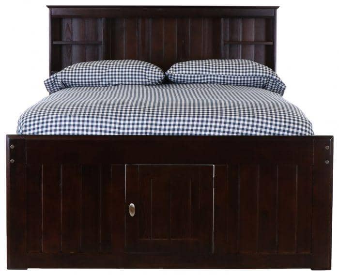 Elizabeth Espresso Full Size Captains Bed with Storage Drawers Custom Kids Furniture