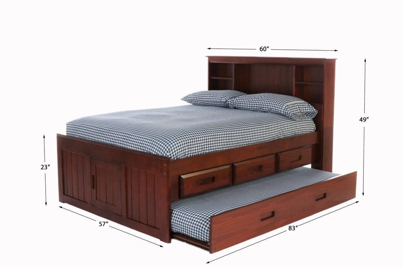 Elizabeth Full Size Captains Bed with Six Storage Drawers Custom Kids Furniture
