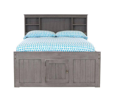 Elizabeth Gray Full Size Captains Bed with Storage Drawers Custom Kids Furniture