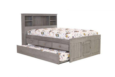 Elizabeth Gray Full Size Captains Bed with Storage Drawers Custom Kids Furniture