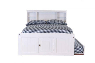 Elizabeth White Full Size Captains Bed with Storage Drawers Custom Kids Furniture