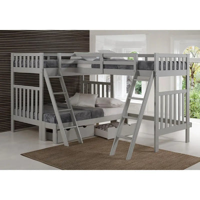 Ella Quadruple Bunks in Gray Custom Kids Furniture