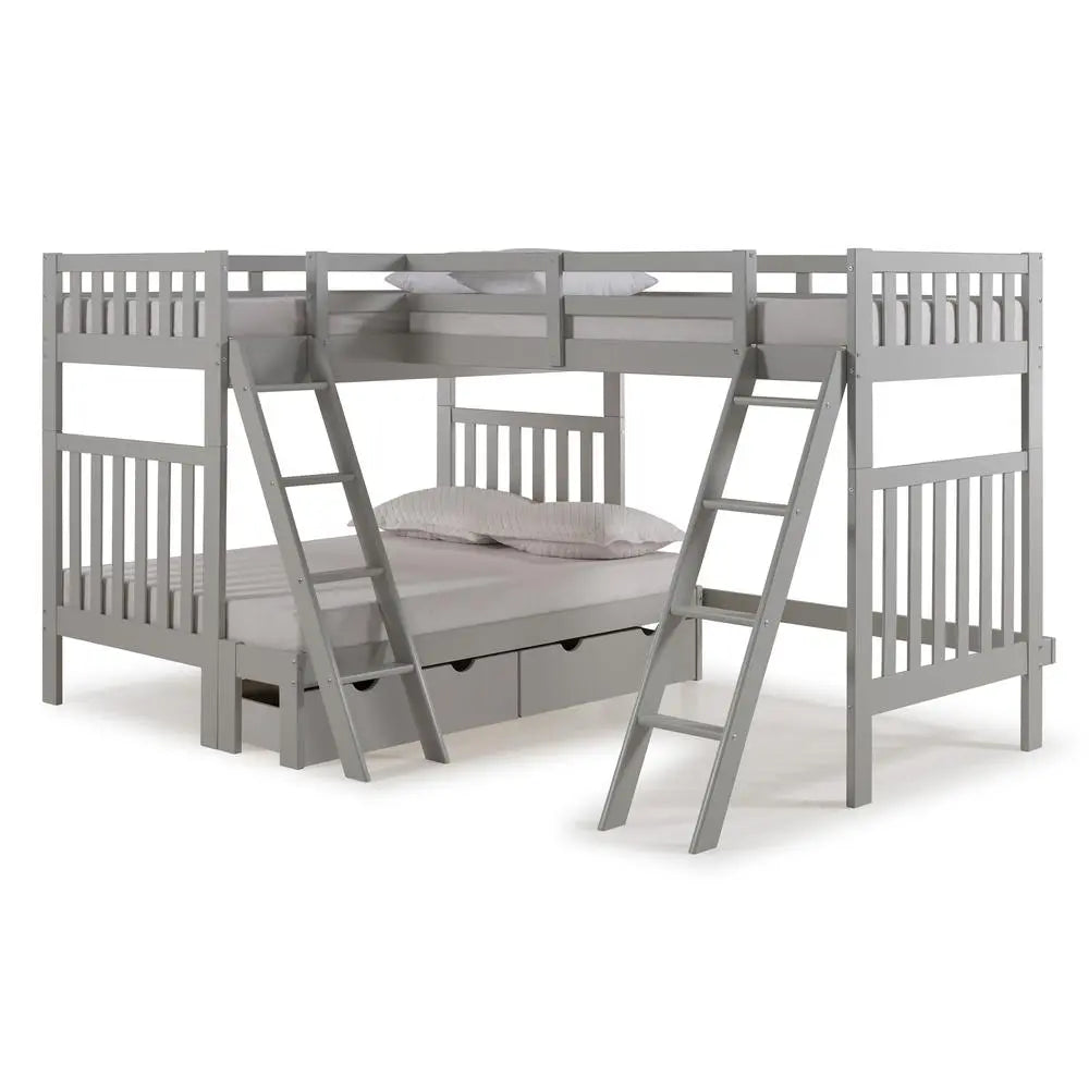 Ella Quadruple Bunks in Gray Custom Kids Furniture