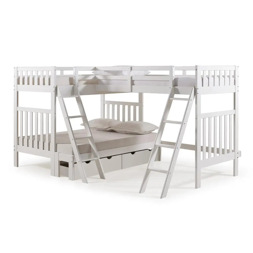 Ella Quadruple Bunks in White Custom Kids Furniture