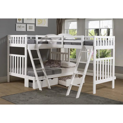 Ella Quadruple Bunks in White Custom Kids Furniture