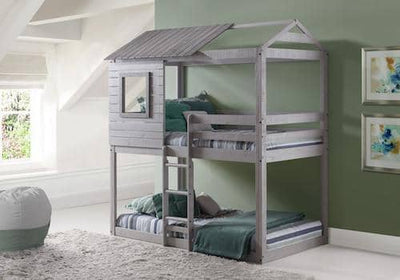 Emma Gray Playhouse Bunk Bed Custom Kids Furniture